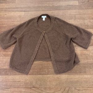 Lucy & Laurel brown open front 3/4 sleeve cardigan sweater size 2X
 b73